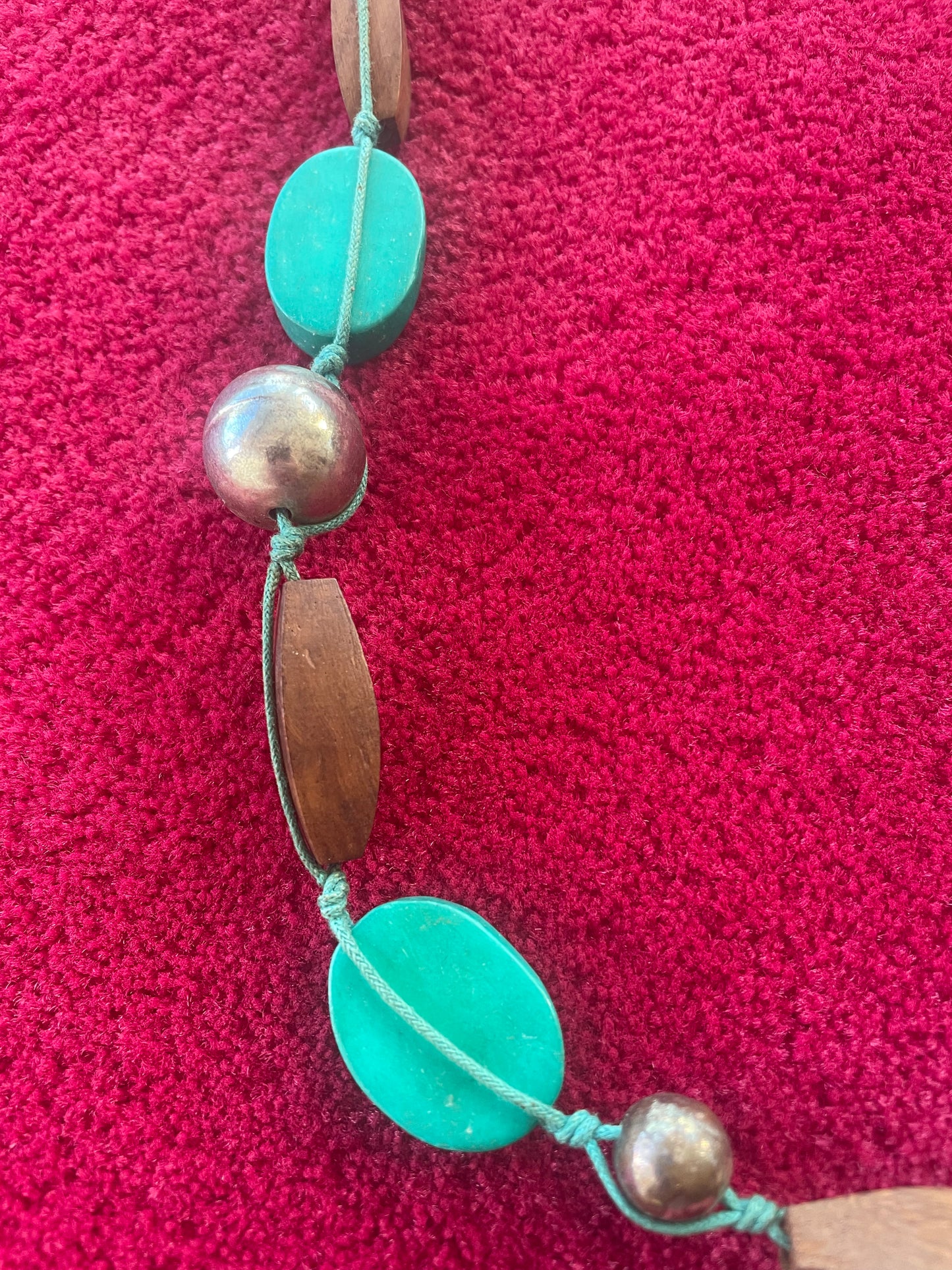 Collier Naturel avec Bois et Perles Turquoises